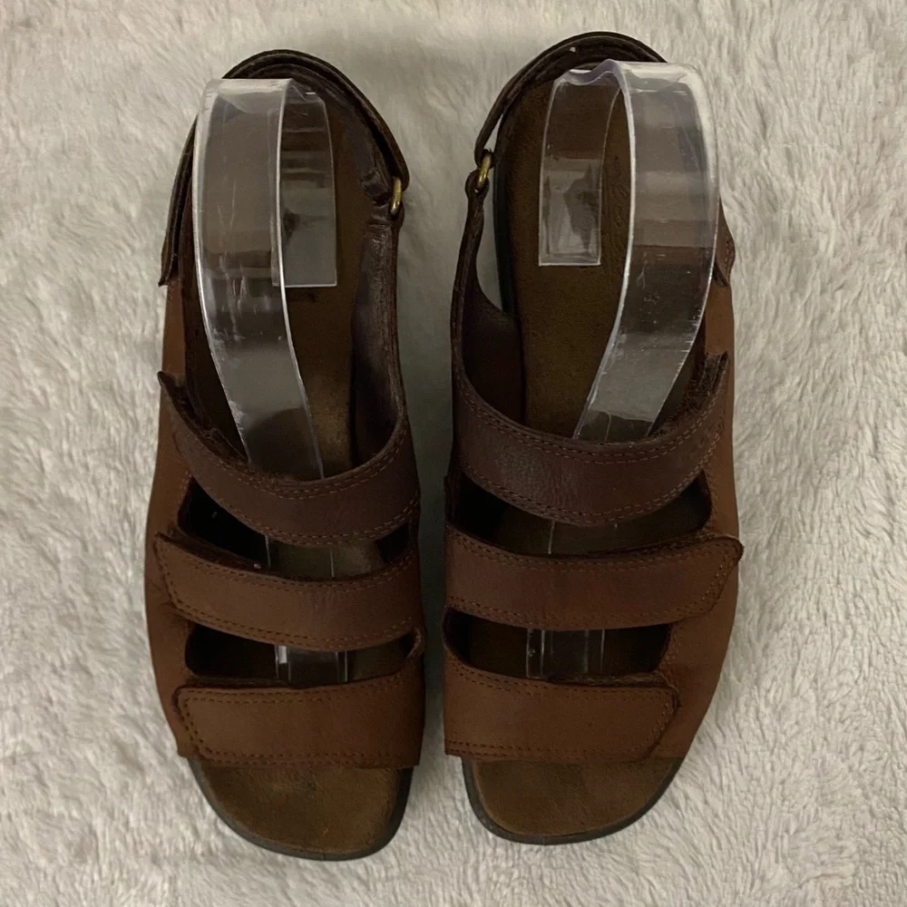 Ecco Babett Brown Leather 3-Strap Sandals Women’s Size 40 EU (9/9.5 US)